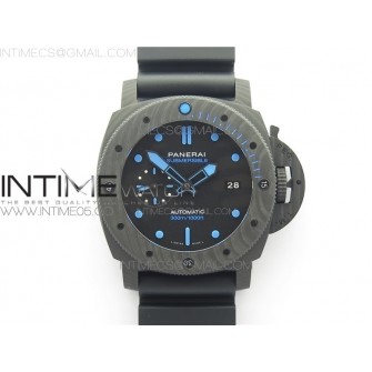 PAM 1616 Carbotech 47mm VSF Best Edition Black Dial Blue Markers on Rubber Strap P.9010 Clone
