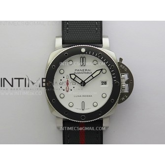 PAM1579 Luna Rossa Submersible 42mm VSF 1:1 Best Edition White Dial On Black Fabric Strap P900