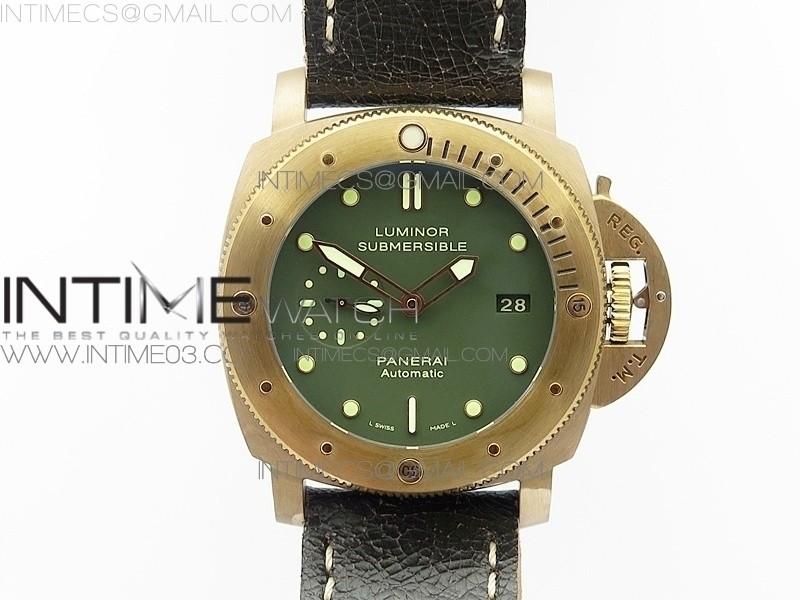 PAM 382 N Bronzo VSF V2 1:1 Best Edition on Brown Distressed Calfskin Strap VSP9000