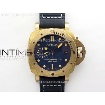 PAM1074 W Bronzo VSF 1:1 Best Edition Blue Dial on Blue Calfskin Strap P.900 Clone