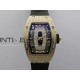 RM07 Paved Diamonds Bezel RG ZF Best Edition Diamonds Skeleton Dial On Black Rubber Strap Asian CRMA2 Clone