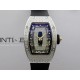 RM07 Full Paved Diamonds SS ZF Best Edition Black Diamond Skeleton Dial On Black Rubber Strap Asian CRMA2 Clone