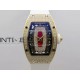 RM07 Full Paved Diamond RG ZF Best Edition Red Diamond Skeleton Dial On White Rubber Strap Asian CRMA2 Clone