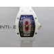 RM07 Real White Ceramic Bezel RG ZF Best Edition Red MOP Diamond Skeleton Dial On White Rubber Strap Asian CRMA2 Clone