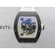 RM055 White Inner Bezel Black Crown NTPT/NTPT ZF 1:1 Best Edition on White Rubber Strap RMUL2 Super Clone