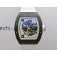 RM055 White Inner Bezel White Crown NTPT/Ti ZF 1:1 Best Edition On White Shark Rubber Strap RMUL2 Super Clone