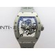 RM055 Titanium Carbide ZF 1:1 Best Edition Skeleton Dial On Gray Shark Rubber Strap RMUL2 Super Clone
