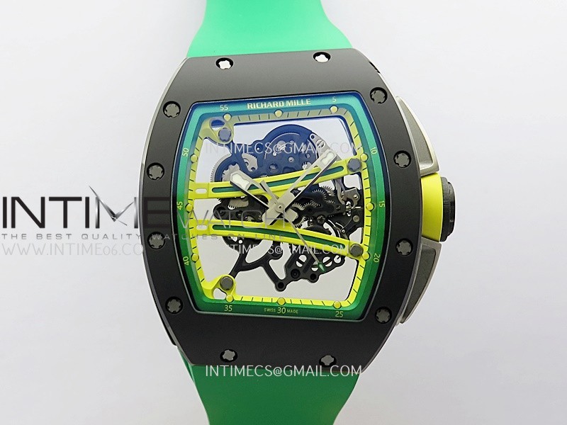 RM061 Black Ceramic ZF 1:1 Best Edition On Green Rubber Strap RMUL2 Super Clone