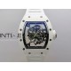 RM055 White Ceramic ZF 1:1 Best Edition Skeleton Dial On White Rubber Strap RMUL2 Super Clone