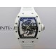 RM055 White Ceramic APSF 1:1 Best Edition Skeleton Dial on White Rubber Strap RMUL2 Super Clone