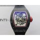 RM055 Red Crown Red Inner Black Ceramic ZF 1:1 Best Edition Skeleton Dial On Black Rubber Strap RMUL2 Super Clone