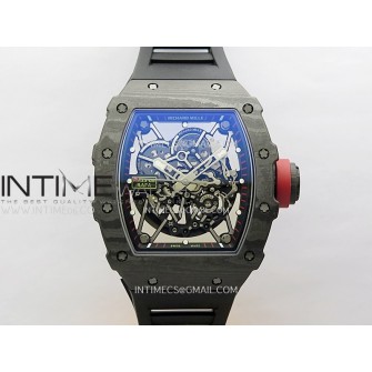 RM035-02 Real Black NTPT APSF 1:1 Best Edition Skeleton Dial On Black Rubber Strap Dandong Super Clone RMAL1