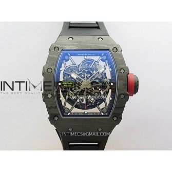 RM035-02 Real Black NTPT APSF 1:1 Best Edition Skeleton Dial On Black Rubber Strap Dandong Super Clone RMAL1